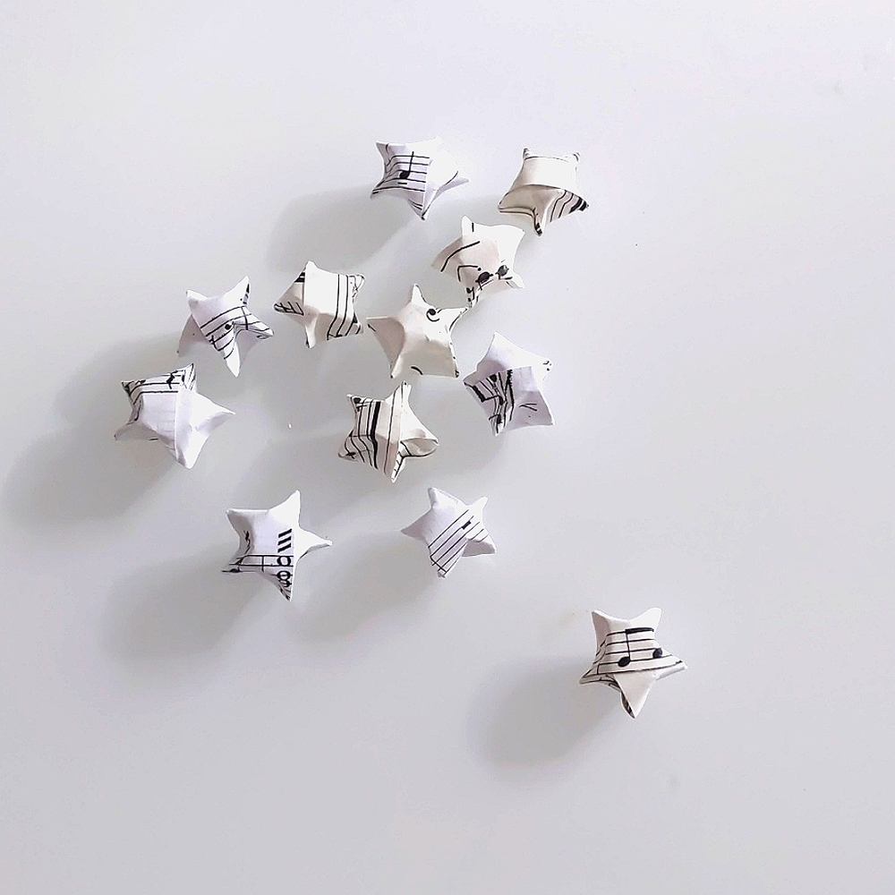 Handcrafted Music Paper Stars